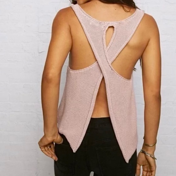 American Eagle Knit Open Back Tank Top - Picture 1 of 3